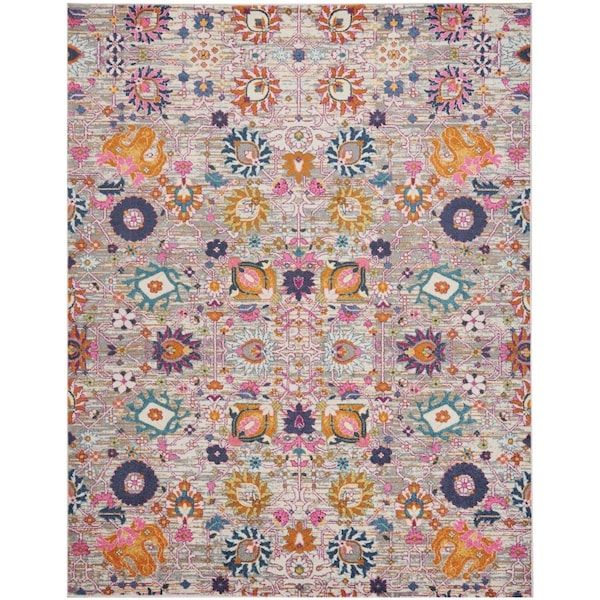 Palacedesigns 8 x 10 ft. Gray & Pink Distressed Area Rug - Gray Pink - 8' x 10' PA3651684 - main